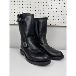 Chippewa Engineer Boots Womens 9 Made USA Leather Vibram Moto Biker